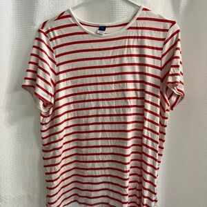 Old Navy Red and White Striped Tee